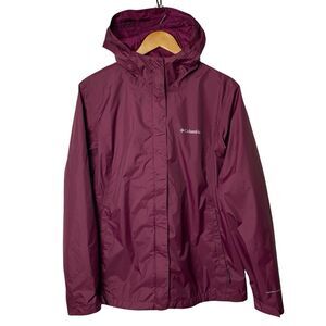 Columbia Omni-Tech Waterproof Hooded Rain Jacket Women’s XL Plum Purple
